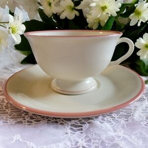 1 Vtg 1920s Pickard Footed Pedestal China Coffee Tea Cup & Saucer USA